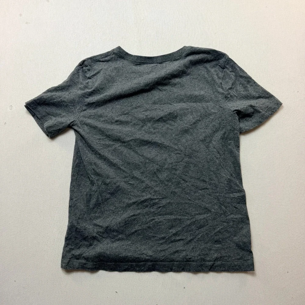 Eddie Bauer Graphic Tee Kids Large 14/16 Grey Excellent Lead The Pack Wolf
